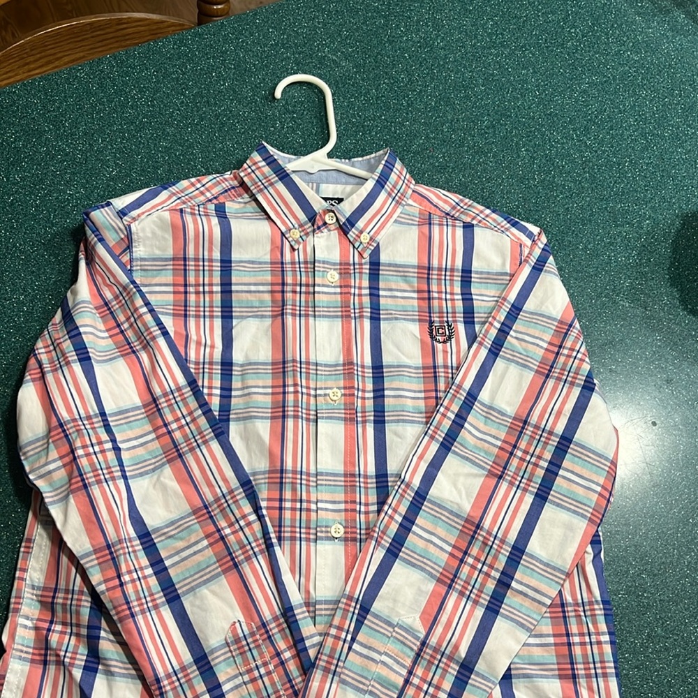 Boys Large Chaps plaid dress shirt